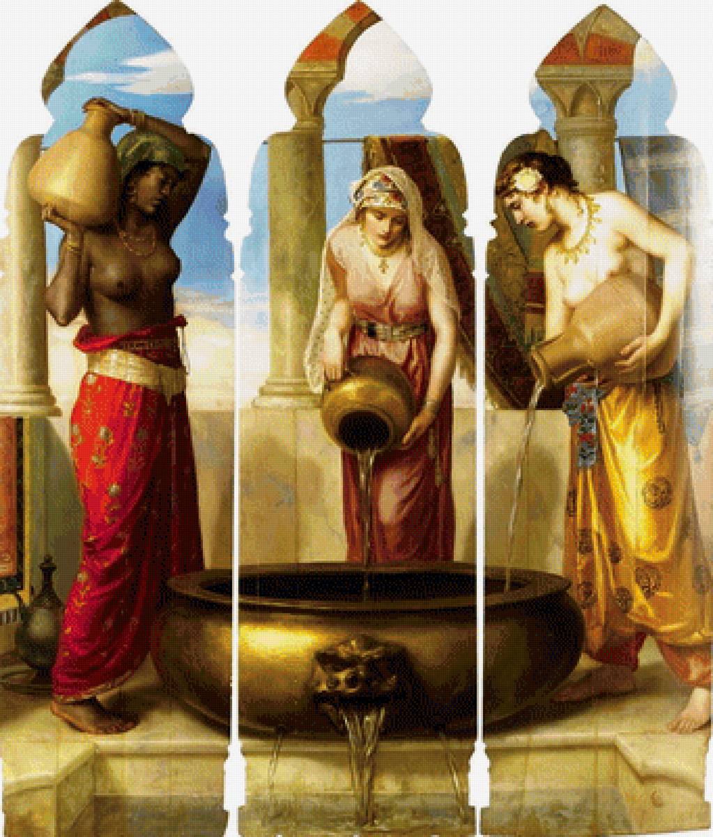 триптих европа. азия. африка - люди. акварель - предпросмотр