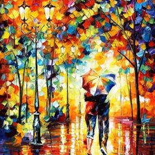 пара под зонтом