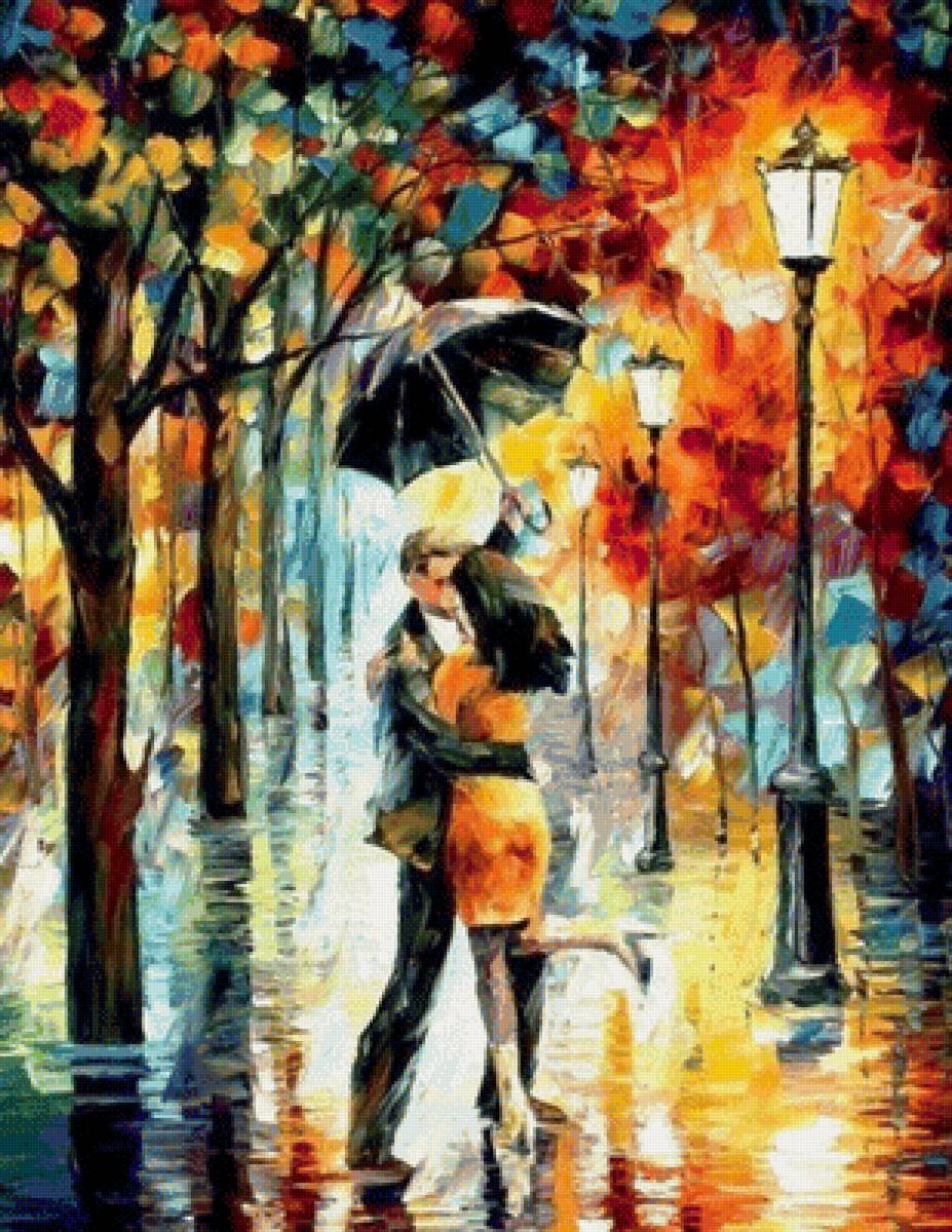 осень - люди. акварель - предпросмотр