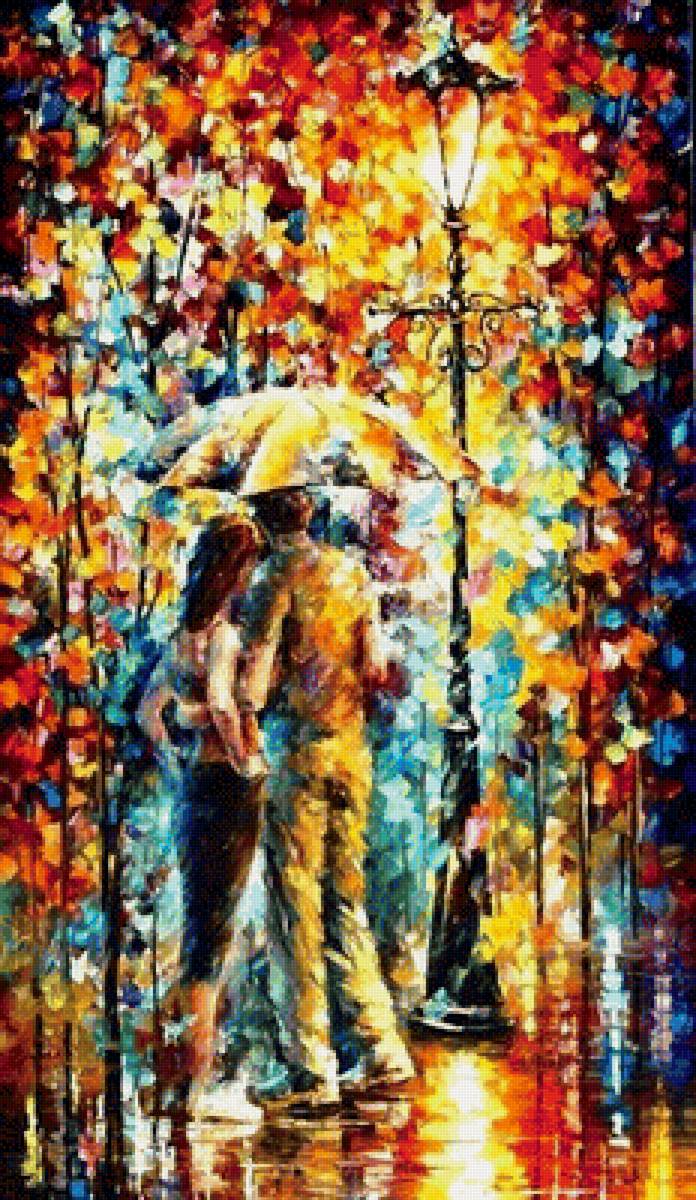 осень - люди. акварель - предпросмотр