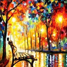 Схема вышивки «скамейка в парке»