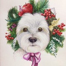 Схема вышивки «Вест хайленд Уайт Терьер»