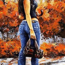 Схема вышивки «девушка под зонтом»