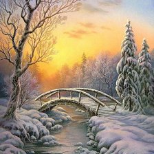 Схема вышивки «зимний пейзаж»