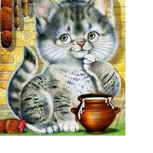 Схема вышивки «котик»