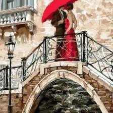 Схема вышивки «пара под зонтом»