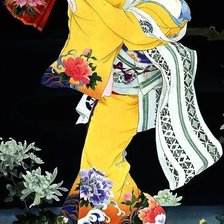 Схема вышивки «Гейша с веером»