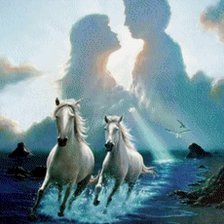 Схема вышивки «пара лошадей»