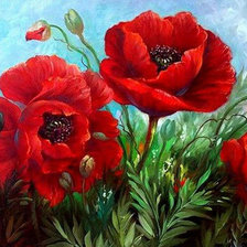 Схема вышивки «маки»