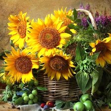 Схема вышивки «подсолнухи»