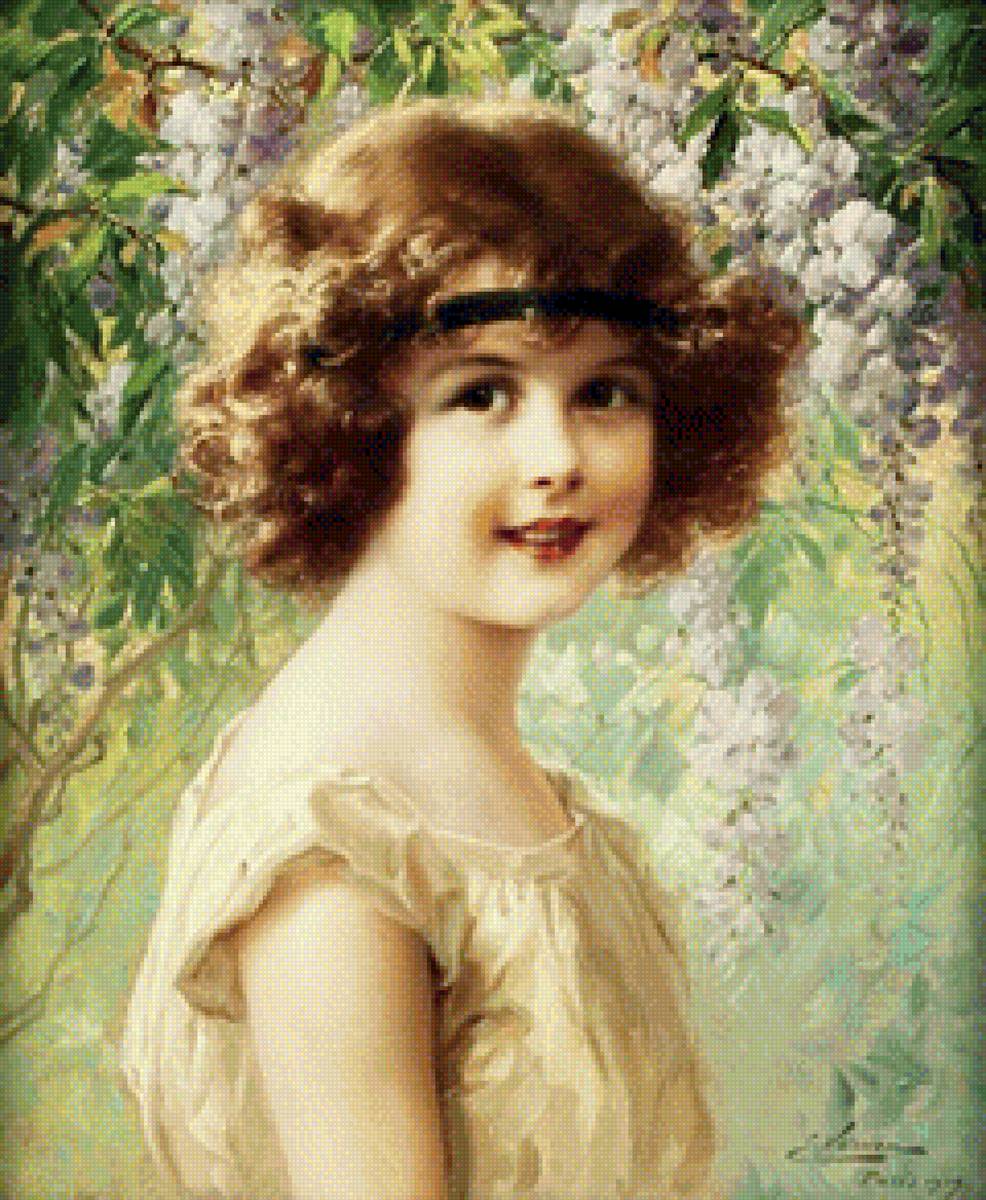 Девочка в сиреневом саду - дети, ретро дети, эмиль вернон - предпросмотр