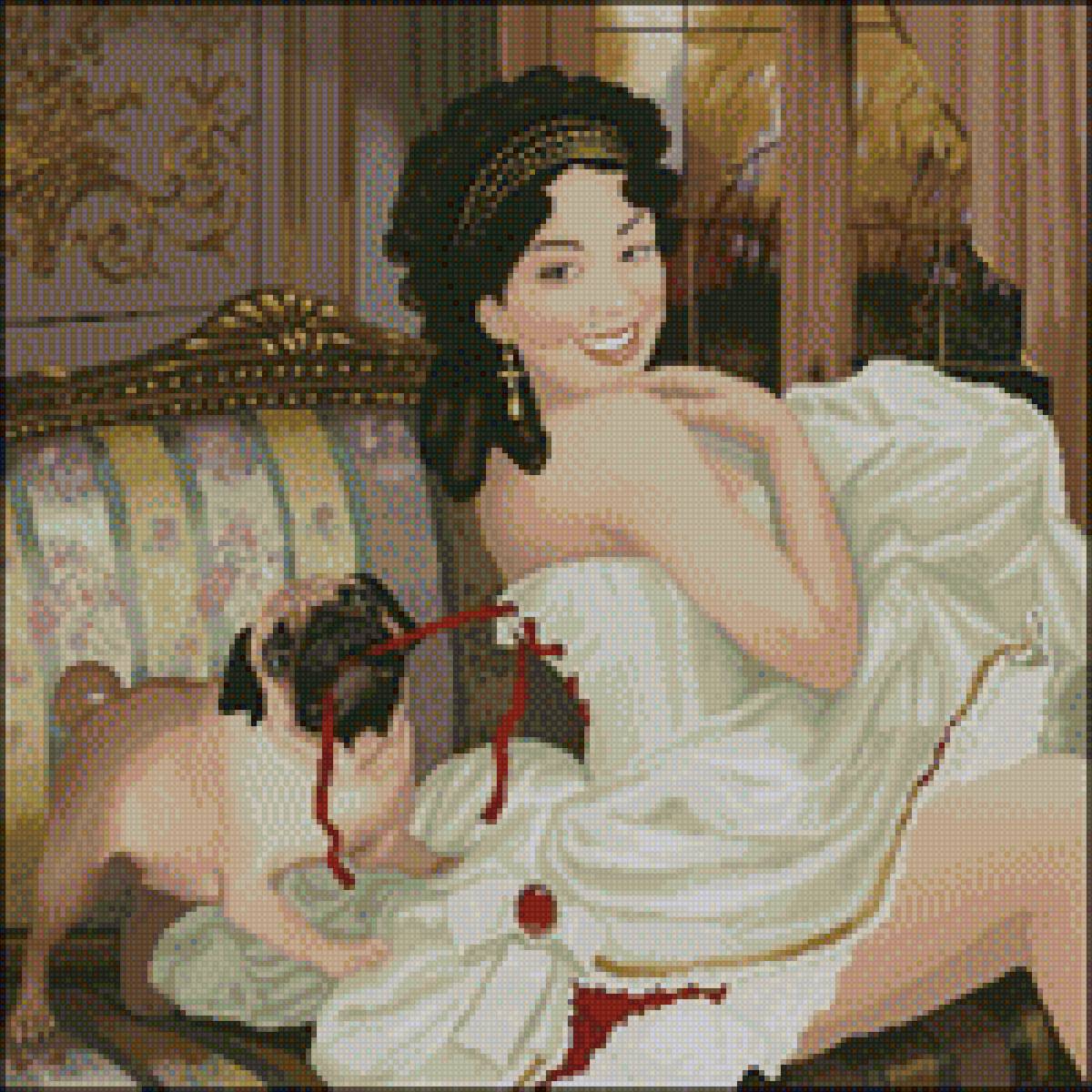 после бала - мопс, девушка - предпросмотр