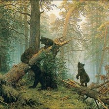 Схема вышивки «утро в сосновом бору»