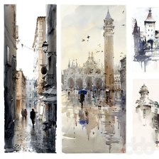 Схема вышивки «городской пейзаж»