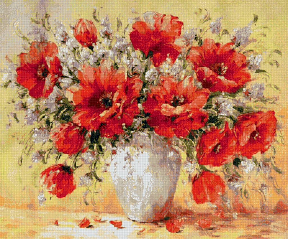 Маки - натюрморт. - предпросмотр