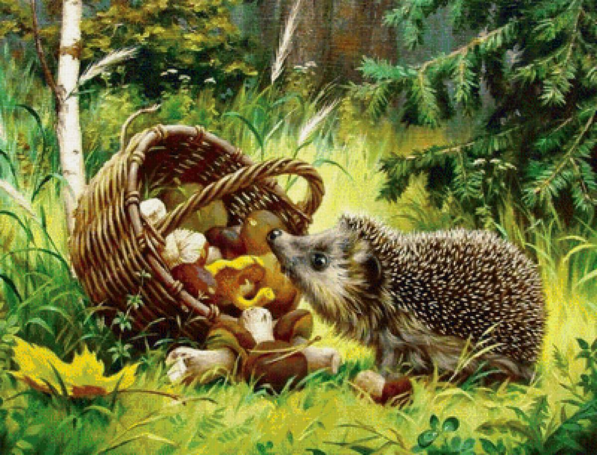 ежик в лесу - детская - предпросмотр