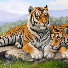 Схема вышивки «Тигры»