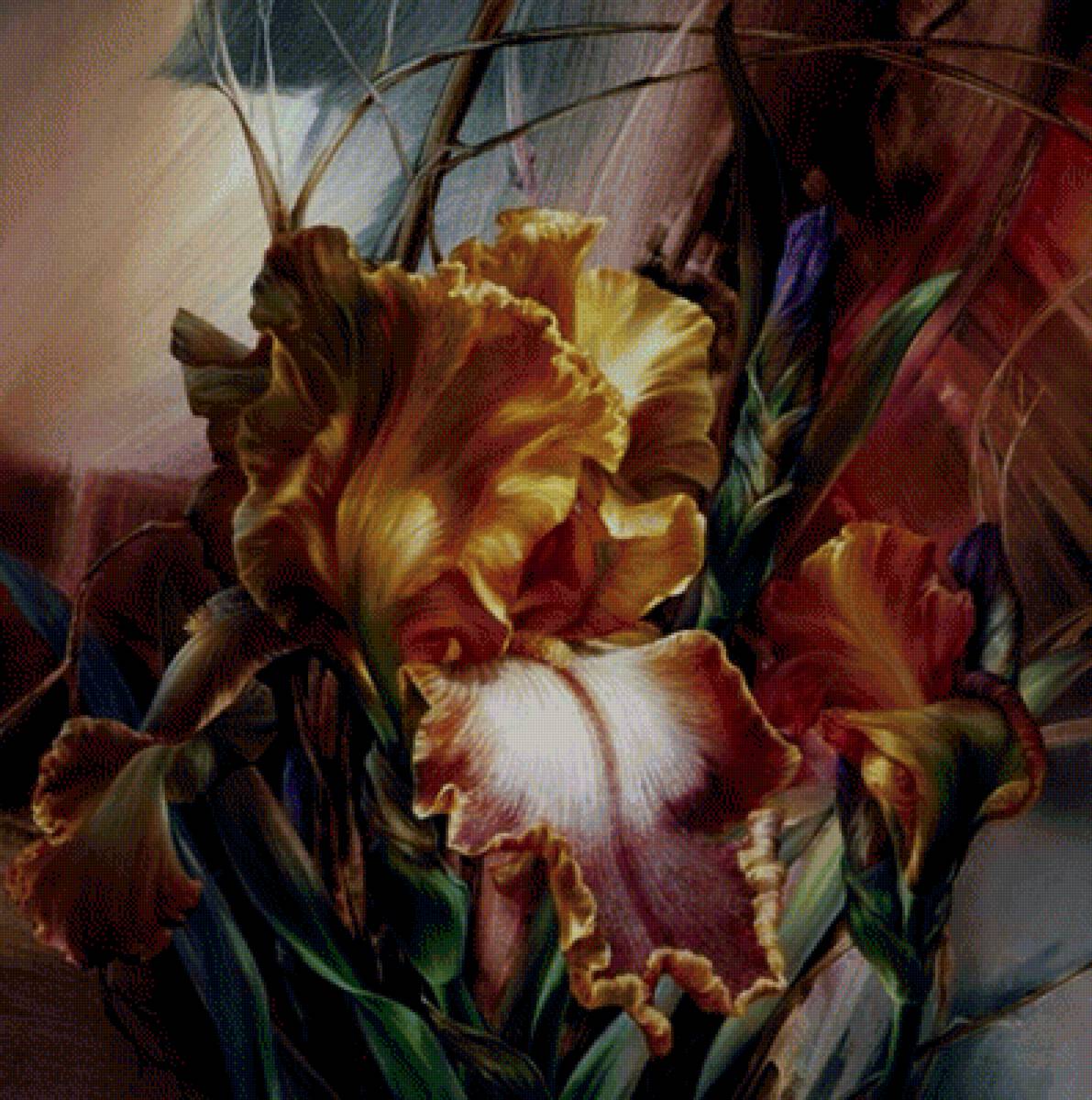 ирисы - цветы. акварель - предпросмотр