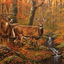 Схема вышивки «олени»