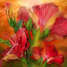 Схема вышивки «красный цветок»