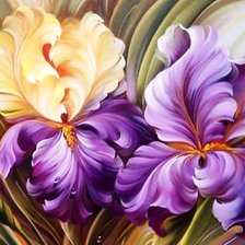 Схема вышивки «ирисы»