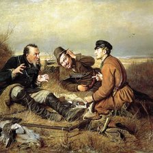 Схема вышивки «охотники»