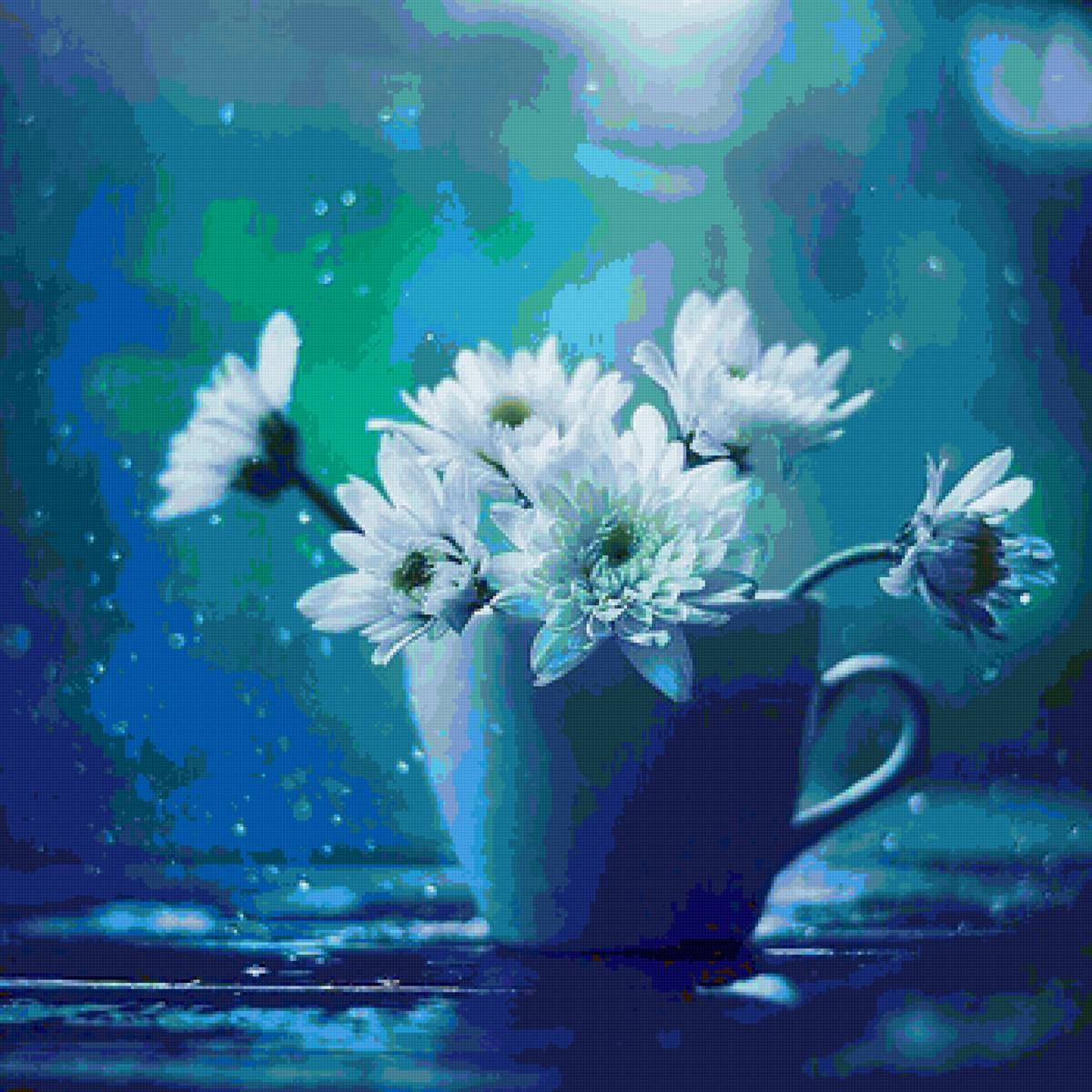 Цветы в чашке - предпросмотр