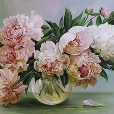 Схема вышивки «Серия "Букет". Пионы»