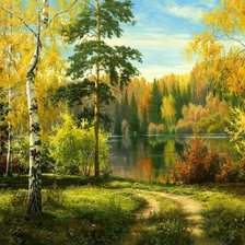 Схема вышивки «русский пейзаж»