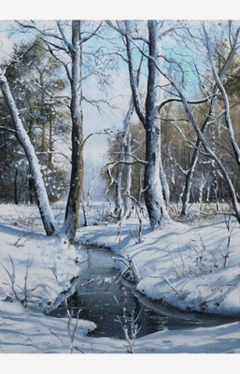 Весна - ручей, лес, весна, зима - предпросмотр