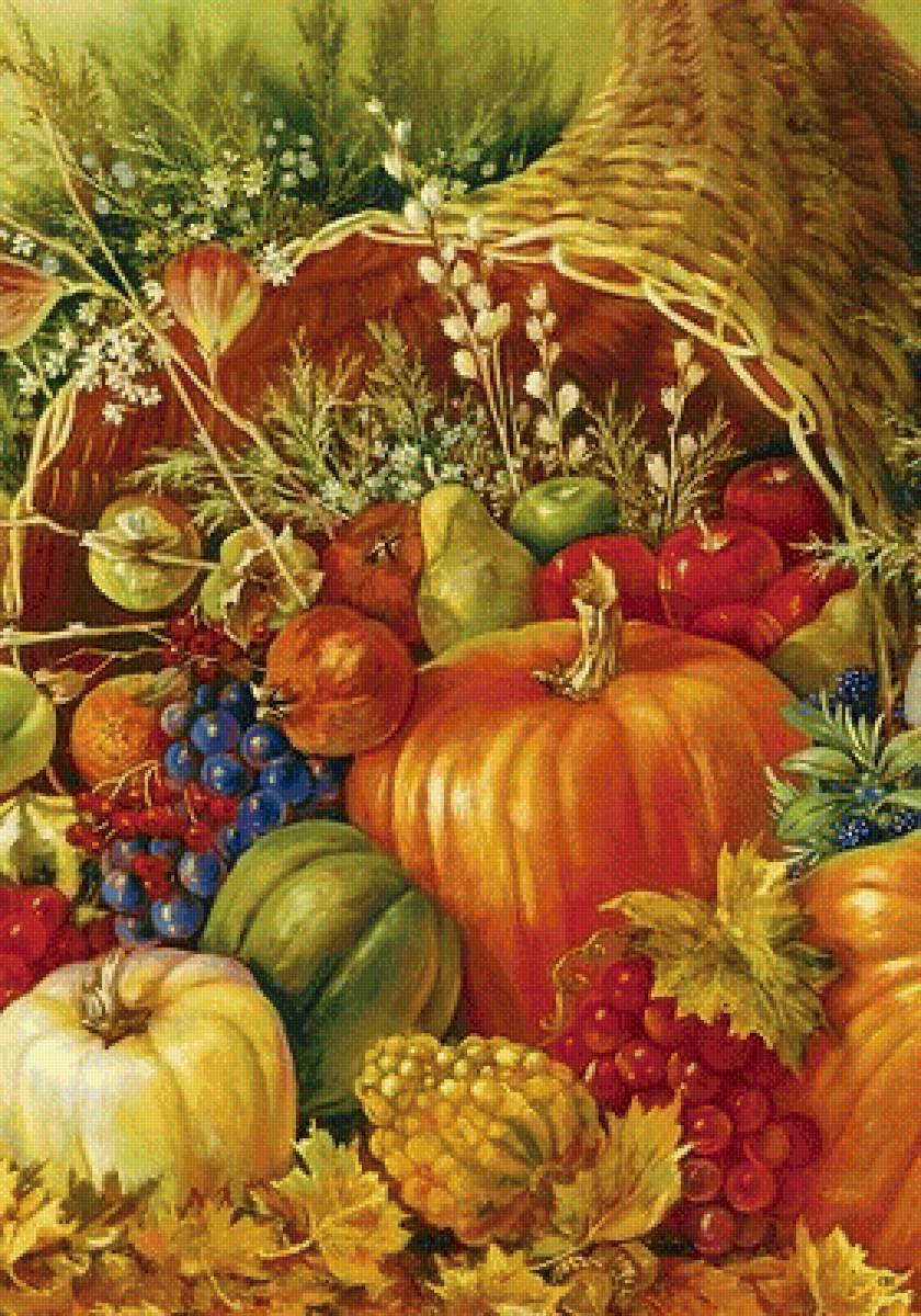 Рог изобилия - осень, урожай, арт, рог - предпросмотр