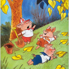 Схема вышивки «Три поросенка»