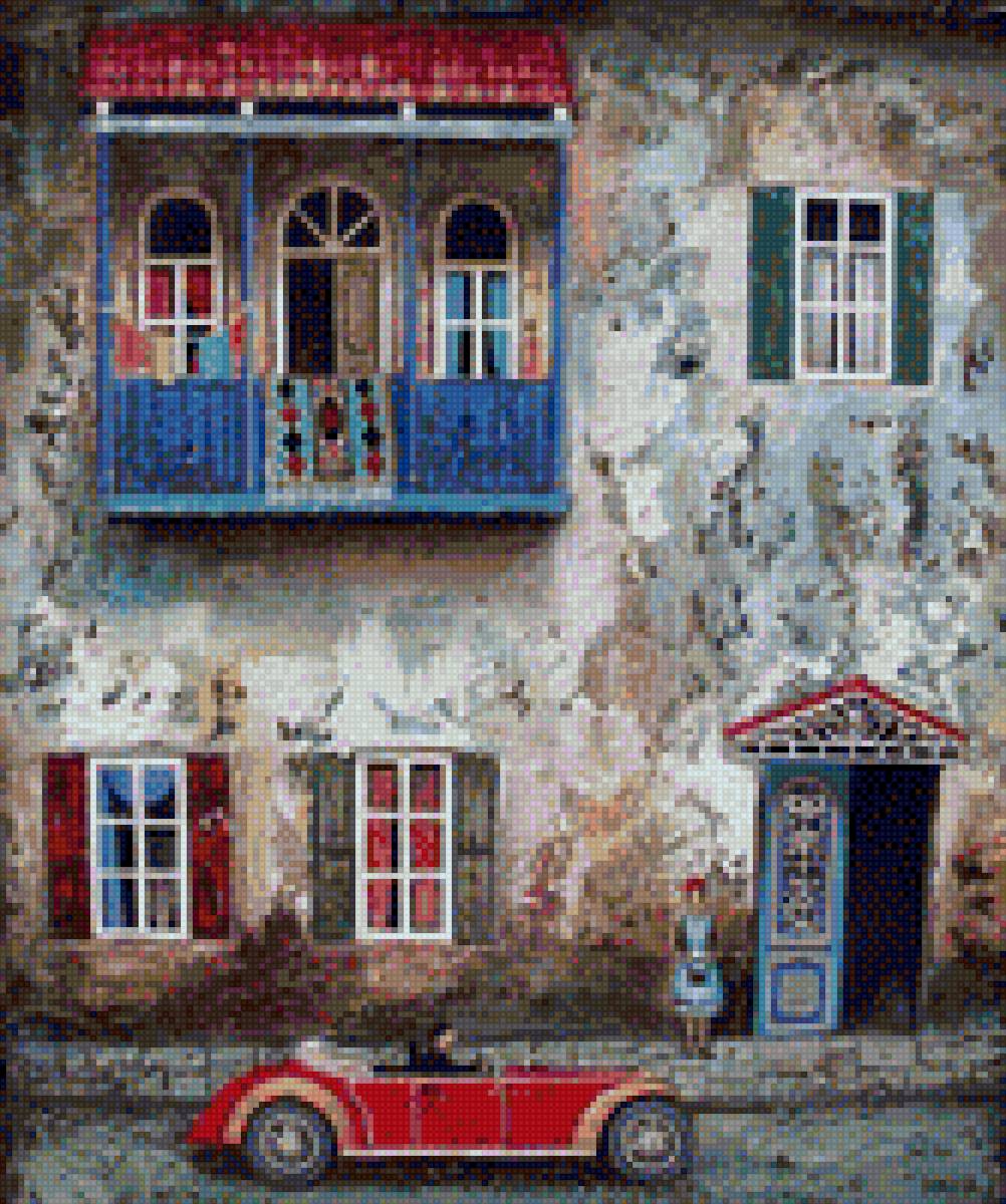 Город 2 - машина, город, урбанистический пейзаж, дом - предпросмотр