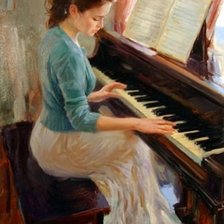 Схема вышивки «Пианистка»