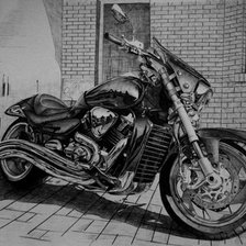 Схема вышивки «мотоцикл»