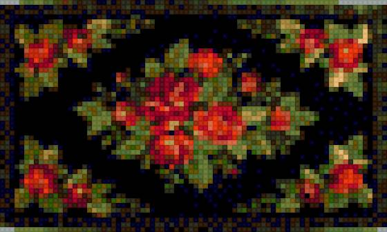 Мини ковер. - кукольный дом, миниатюра, микро вышивка, мини ковер - предпросмотр