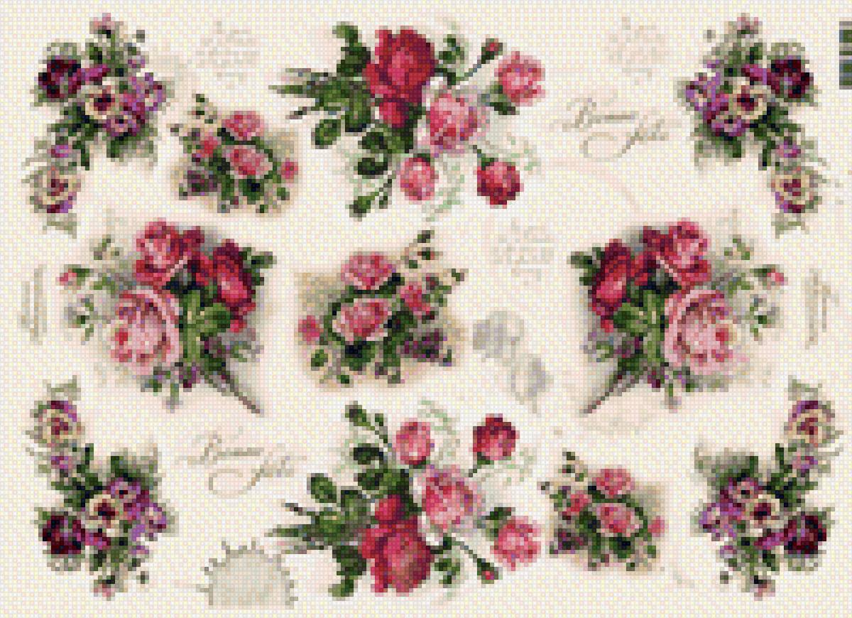 ретро картинки. - микро вышивка, цветы, ретро вышивка - предпросмотр