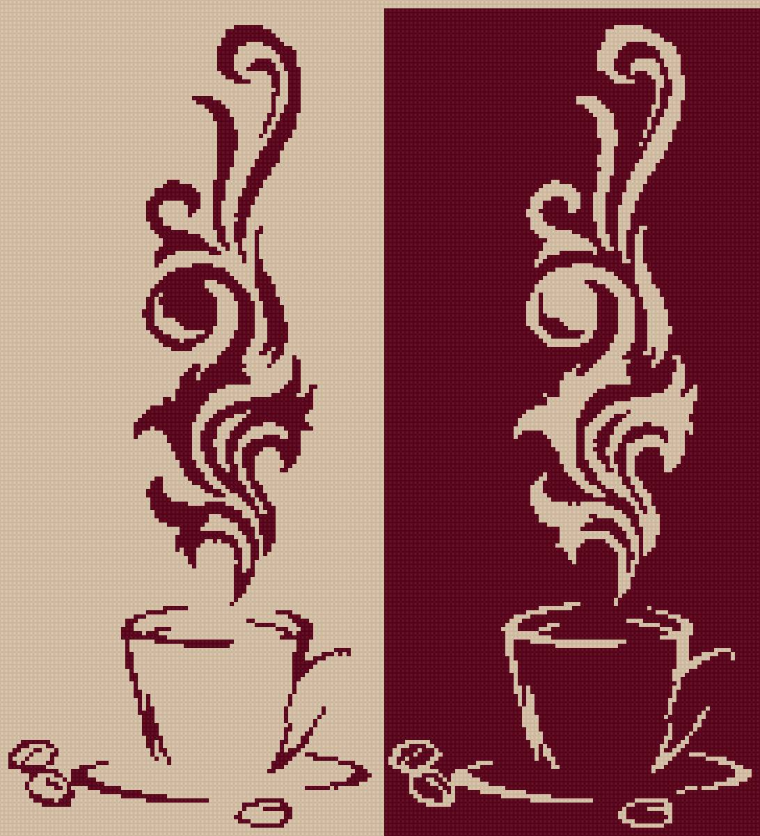 Кофе - чашка, кофе, монохром - предпросмотр