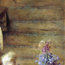 Схема вышивки «Маковский Девушка у окна Часть 2»