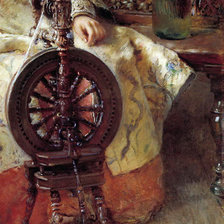 Схема вышивки «Маковский Девушка у окна Часть 4»