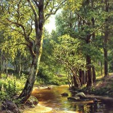 Схема вышивки «Ручей в лесу»