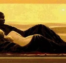 Схема вышивки «в пустыне бедуин с девушкой»