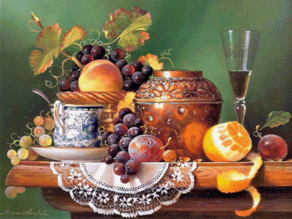 6 натюрморт - картина, натюрморт, живопись, фрукты - предпросмотр