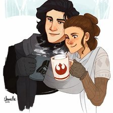 Схема вышивки «Звёздный войны | Reylo»