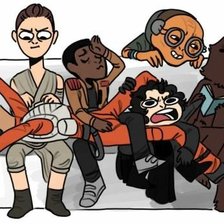 Схема вышивки «Звёздный войны | Rey, Finn, Poe, kylo, Chua»