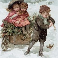 Схема вышивки «зимняя картина»