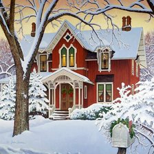 Схема вышивки «Зимний пейзаж»