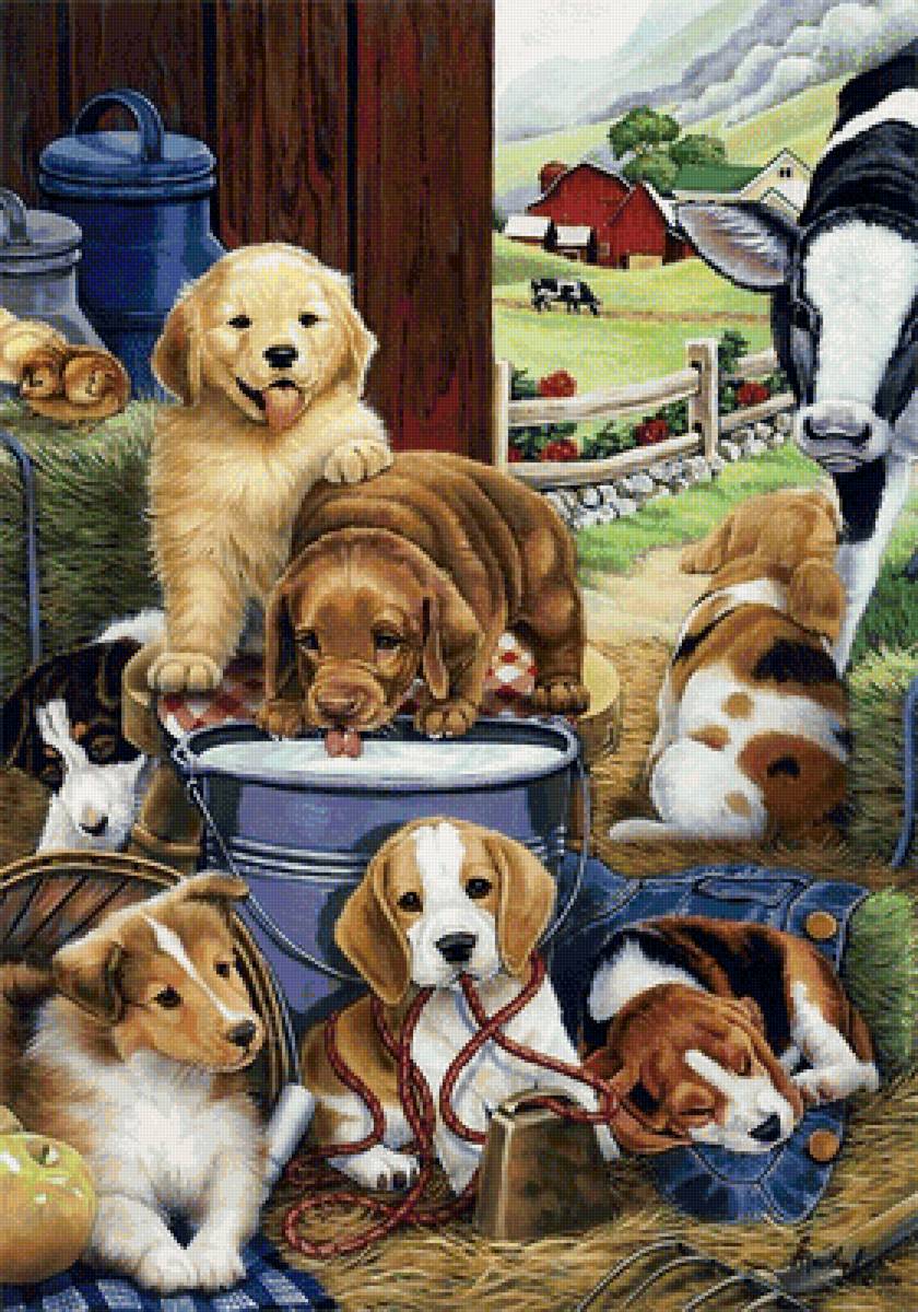 Мир животных - собака, детское, арт, ферма - предпросмотр