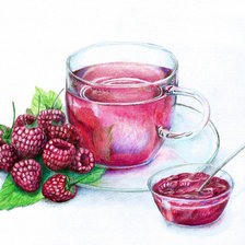 Схема вышивки «чай с малиной»