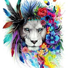 Схема вышивки «лев индиано»